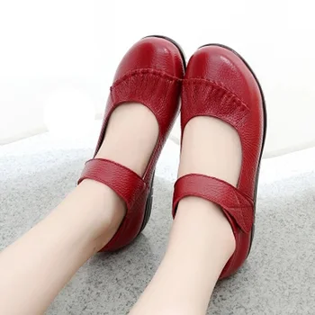 

Size 25-62 Fashion Women Shoes Genuine Leather Flat Shoes Woman Mary Jane Shoes Soft Casual Nurse Work Shoes Women Flats