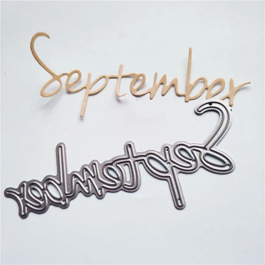 

September Word Dies Cutting Dies Stencils For Scrapbooking Paper Card Decorative Craft Embossing Die Metal Cutting Dies New 2019