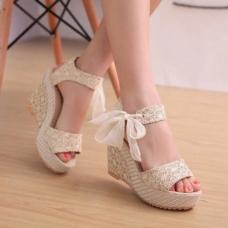 

New Fashion 2017 Women's Sandals Summer Slope With Flip Flops Sandals Loafers Casual Open Toe High-heeled Women Shoes Female