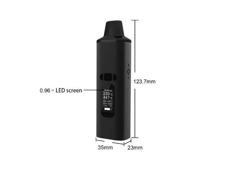 ALD AMAZE dry herb vaporizer kit smoke herbal electronic cigarette vaporizer portable vape pen with 0.96 inch big Oled display