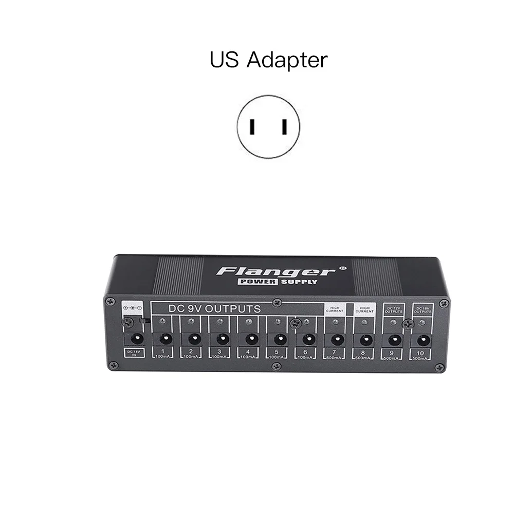 Гитарная педаль источника питания 10 выходов 7 способов 9V100ma 1way 9 V/500ma 12 В/100ma 18 v/100ma безопасности Напряжение Защита - Цвет: FlangerPowerSupplyUS