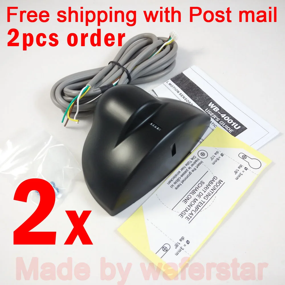 

Free shipping Two sets Black color Automatic door microwave sensor,door sensor,radar sensor 24.125GHZ type WB-4001B