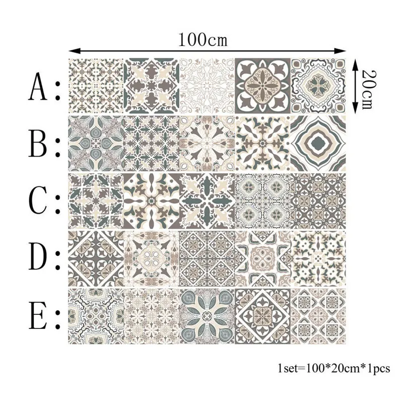 Retro Vintage Tiles Stickers Bathroom Kitchen Washable Waterproof PVC Wall Stickers Home Decor Art Wall Decals Retro Vintage Tiles Stickers Bathroom Kitchen Washable Waterproof PVC Wall Stickers Home Decor Art Wall Decals