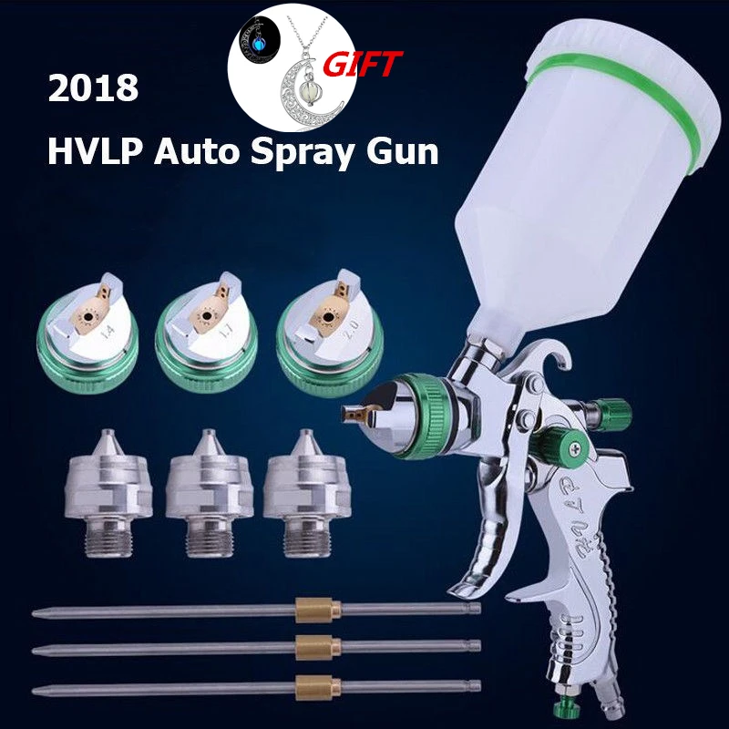 online HVLP Pistola de Pintura Conjunto de 1.4mm 1.7mm 2.0mm Bico de Aço Carros Pintura Móveis DIY Kit de Pintura Spray arma Ferramenta de Reparo do Carro Auto