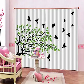 

Curtain 3d 2019 Charming Trees Landscape HD Digital Printing Interior Decoration Practical Blackout Curtains