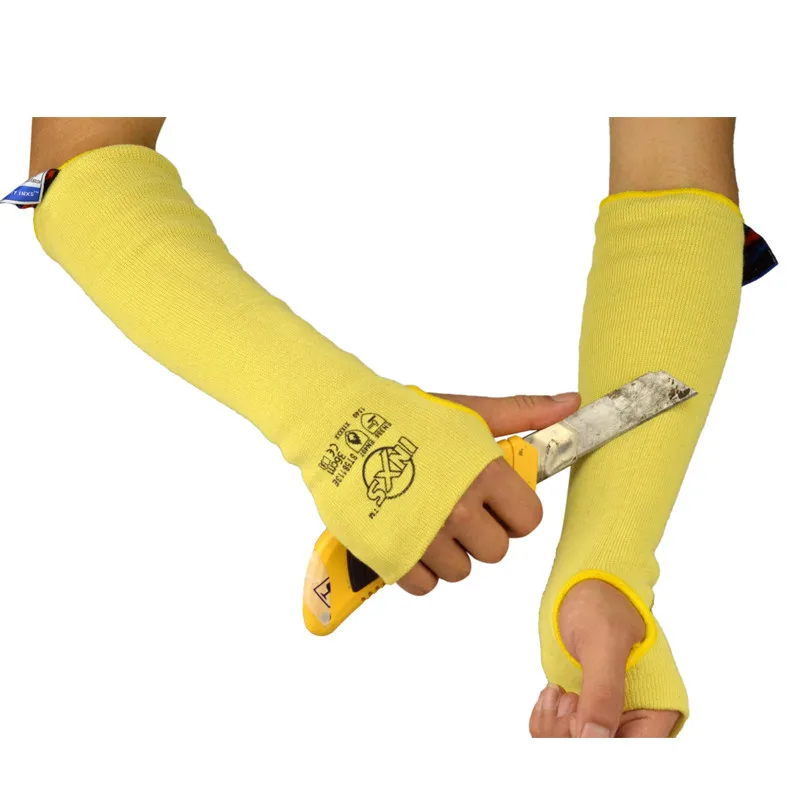 Золотисто-желтый трикотажный анти-резной/анти-Обрезной ручной Локоть и руки 36-45 см волоконный защитный рукав для трудной работы окружающей среды