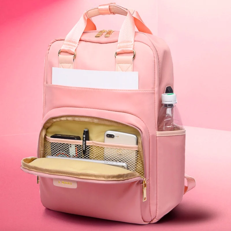 

Laptop Multifunction Bag Fashion Zipper Open Bag Girls BackPack Laptop High Quality Designer Female Business ID Card Bags