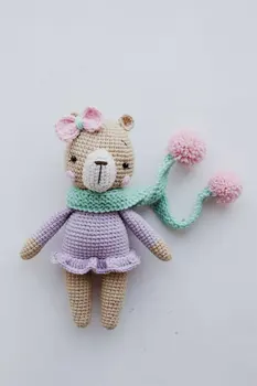 

crochet toys amigurumi handmade rattles doll bear model number DXR0014