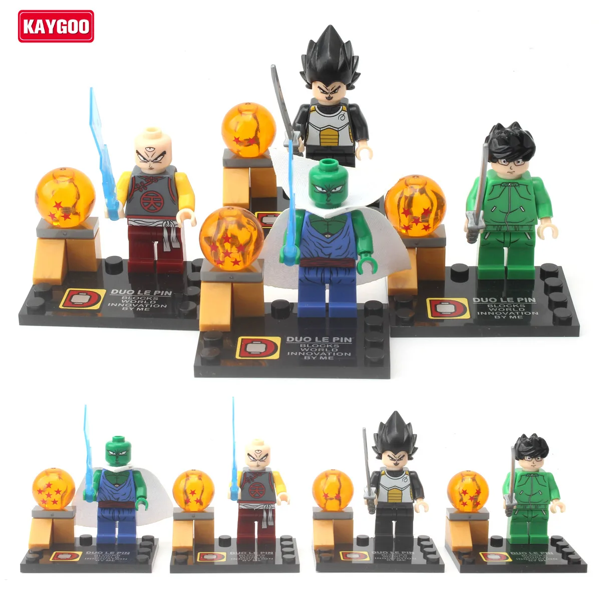 

KAYGOO Dragon Ball Z Cartoon Building Blocks Bricks Goku Vegeta Piccolo Master Roshi Krillin Figures Toy DLP 9007