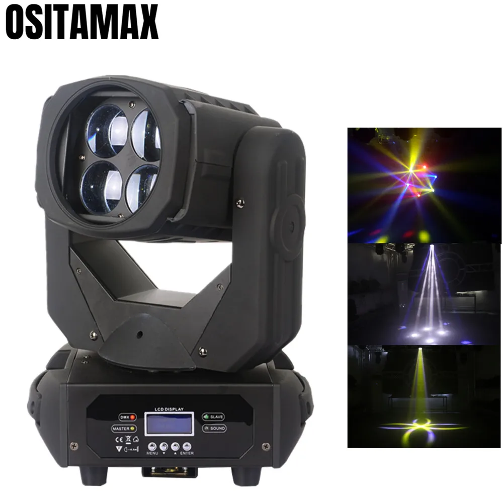 

free shipping LED 4X25W Beam Moving Head Light Mini Party Light RGBW 4IN1 DMX 9/15 CHS Beam Stage Light