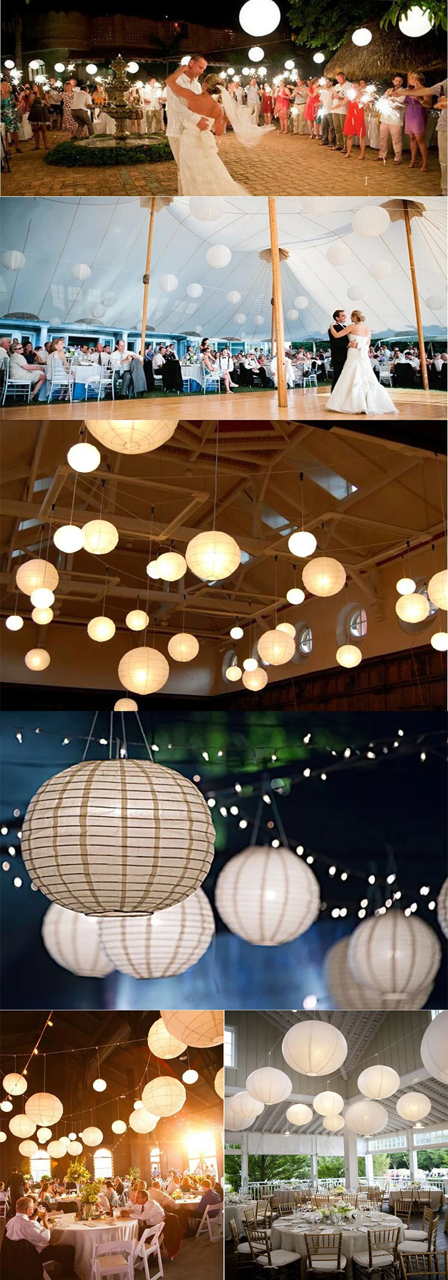 20 шт./лот " 8" 1" 12 дюймов белый китайский бумажный мяч лампион Свадебные украшения бумага для фонарей абажур Обручение вечерние Декор