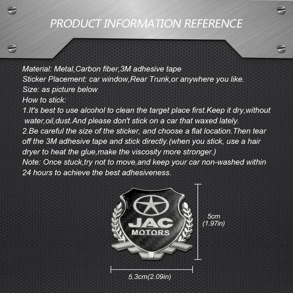 Автомобильные аксессуары эмблема для JAC S2 S3 S5 M6 S7 J2 J3 J5 J6 J3S Heyue A30 Tojoy наклейка из