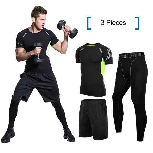 EU Men Sport Suit Men Quick Dry Breathable Workout Suits Mens