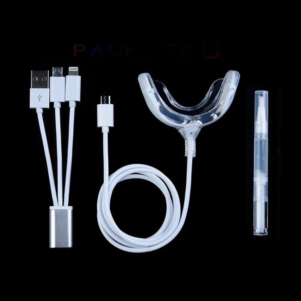 

Oral Plaque Remover Mini Easy To Operate Teeth Whitener Light Hands Free UV Tooth Care Reusable Home Use Dental Health Fast