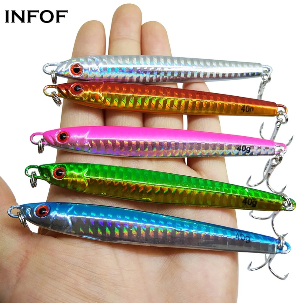 Buy INFOF 5 pieces Metal Jig 30g 40g Jigging Spoon