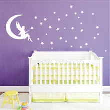 Fairy Vinyl Bedroom Wall Stickers With Star Wall Decals Home Design Decor Kids Babys Room Wallpaper Hot Sale Mural SA802