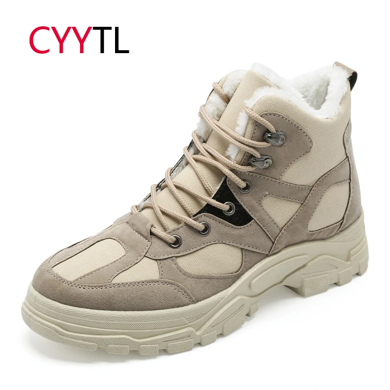 

CYYTL Men Casual Snow Boots Work Safety Zapatos de Hombre Winter Footwear Warm Shoes Male Motocycle Botas Sneakers Erkek Bot