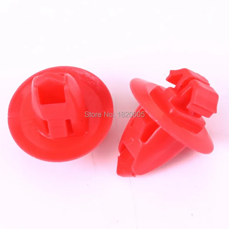 

100Pcs Red Push-Type Bumper Wheel Flare Moulding Retainer Trim Panel Fastener Clips Rivets 90904-67037 For Toyota Highlander