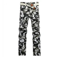Мужские камуфляжные повседневные военные брюки карго камуфляж мульти-Карманы Свободные брюки прямые брюки для мужчин Pantalones Hombre