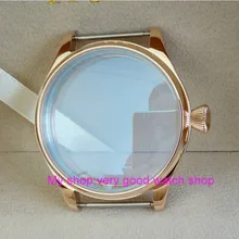 Парнис 44 мм 316L нержавеющей стальной корпус часов с покрытие розового золота подходит 6497/6498 Механический ручной взвод движение 05