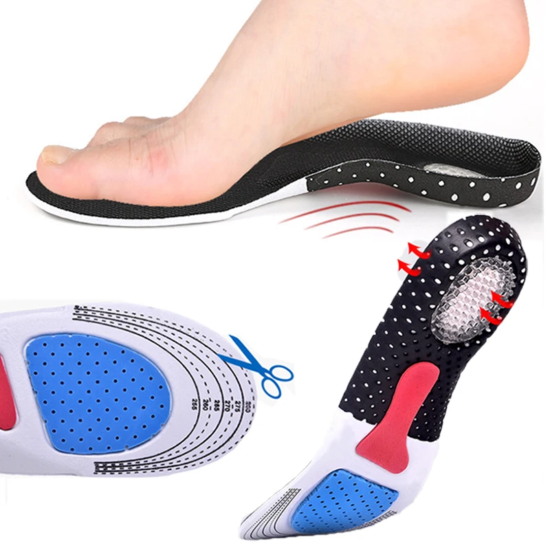 

Sport Running Silicone Gel Insoles Foot Care Orthopedic Shoe Pads Fascitis Plantar Heel Sports Insoles Insert Cushion for Unisex
