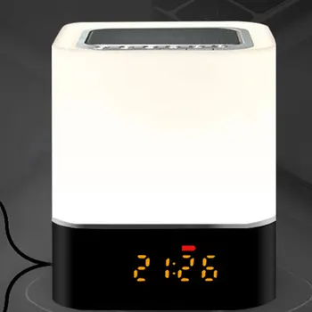 

USB Wireless Bluetooth Speaker LED Night Light Indoor Bedside Home Decor Table Lamp Support Alarm Clock Music Playback Light MYC