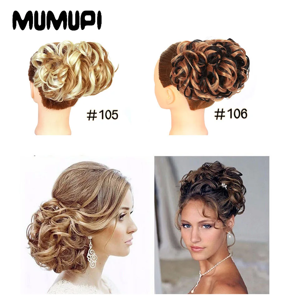 Mumupi Fashion Elegant Women Easy Clip In Big Hair Bun Chignon Two