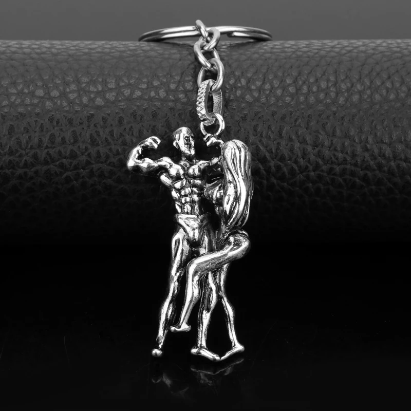 

MQCHUN New Design Jewelry Physical Fitness Muscular Man Pendant Keychain Bodybuilder Accessories Women Men Car Key Chain Keyring
