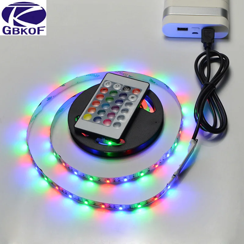 

5V 50CM 1M 2M 3M 4M 5M USB Cable Power LED strip light lamp SMD 3528 Christmas desk Decor lamp tape For TV Background Lighting