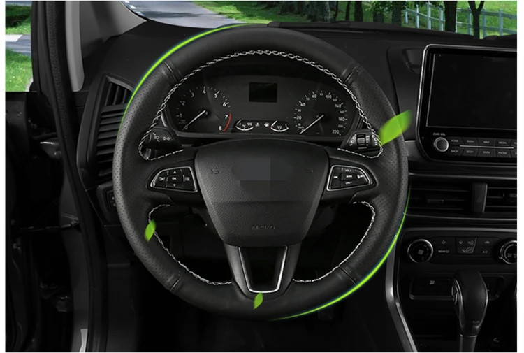 Оплетка на руль для автомобиля мягкая кожаная оплетка аксессуары салона Ford Ecosport