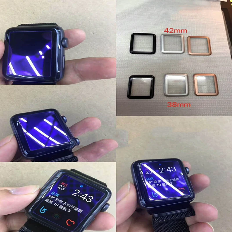 Suntaiho 3D полностью гелевая стеклянная пленка для Apple Watch 44 мм 42 мм мягкий край анти фиолетовый синий светильник Защитная пленка для экрана для i Watch 4