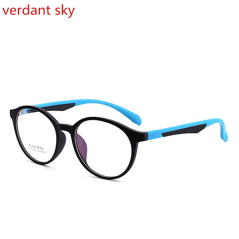 Модные корейские очки с принтом TR90, оправа для милых девушек, студентов, миопии, оптические очки, декоративные очки, оригинальная коробка - Цвет оправы: blue