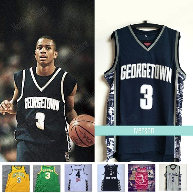 3 Allen Iverson Jersey Throwback College Stitched