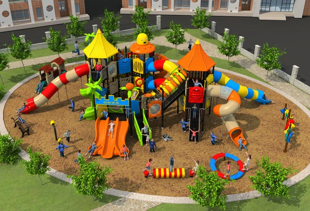 Amut Outdoor Play Structure For Park Community Mall Large Amut Outdoor Play Structure For Park Community Mall Large Combined Playground Slide Kids Ylw Out17920