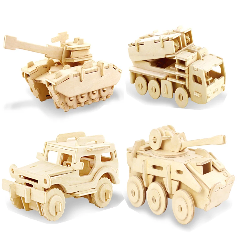 

36 Kinds Creative DIY 3D Wooden Car Truck Puzzle Game Children Kids Natural Toy Model Building Kits Educational Hobbies Gift
