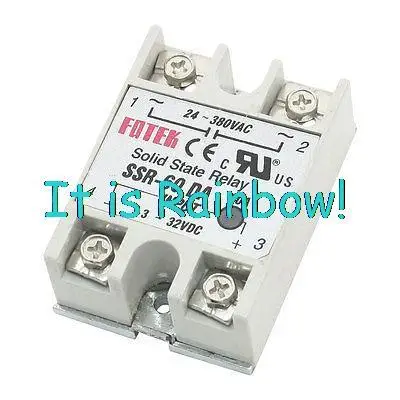 

Free Shipping SSR-60DA 60A One Phase Machinery Control Solid State Relay w Base