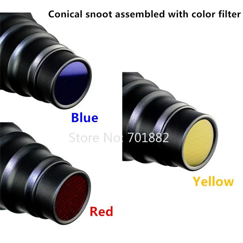 SN-21 Glass Color Filter Kits Red Blue Yellow For NICEFOTO Conical Snoot SN-08 SN-11 SN-07 (3)
