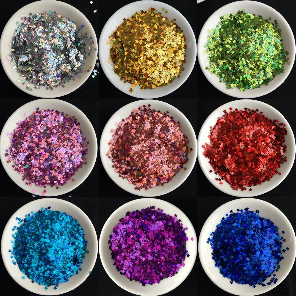 

Ultrathin 3mm Star Shape Loose Sequins Nail Art Glitter Mini Paillettes Eo-Friendly PET Sequin Nail Decoration Manicure Material