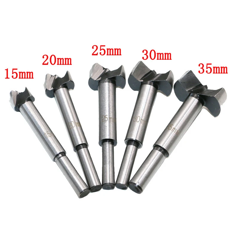 

5pcs/set Hand Tools New Yg8 Forstner Auger Drill Bit Woodworking Hole Saw Wooden Wood Cutter Dia 15 20 25 30 35mm