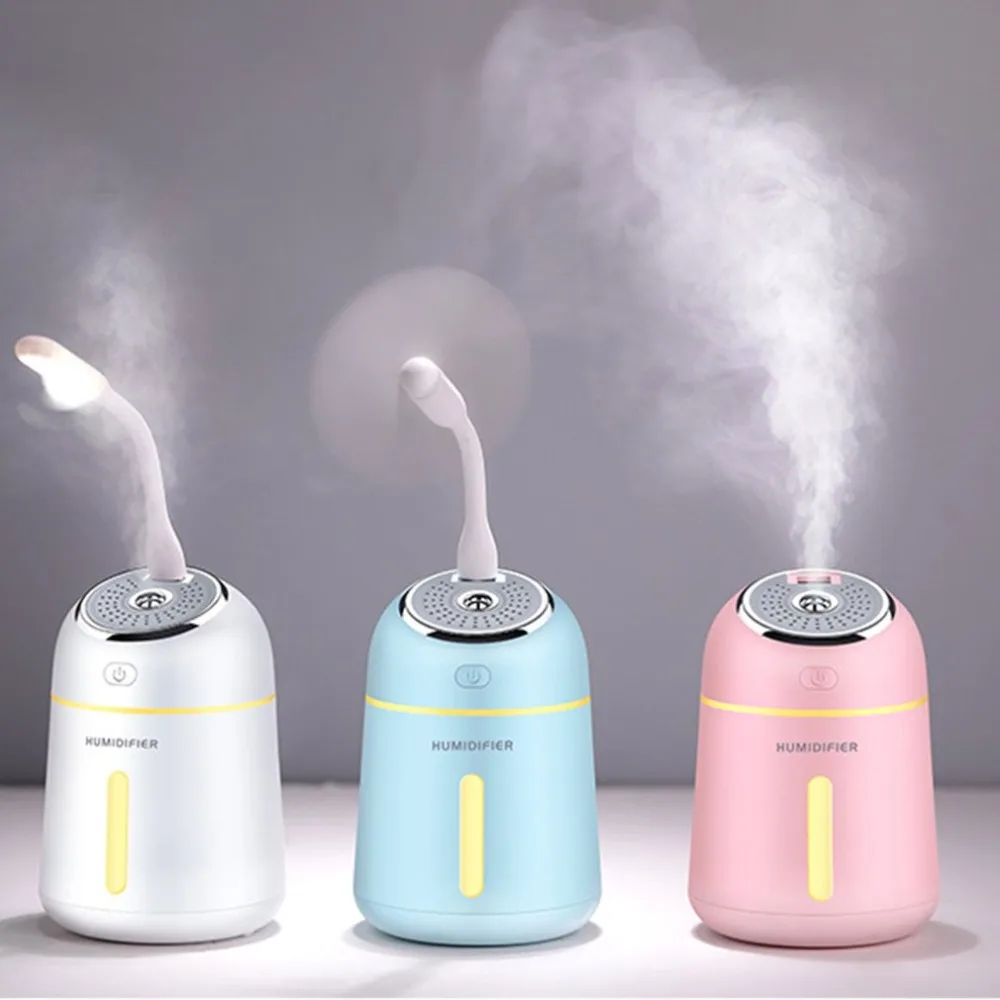 4in1 USB Diffuser Air Purifier humidifier with LED light mini fan