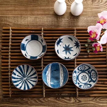 

1PC Japanese Glaze Ceramic Small Dishes Flavor Dish kitchen Soy Sauce Vinegar Snack Dish Sushi Wasabi Condiment Dishes