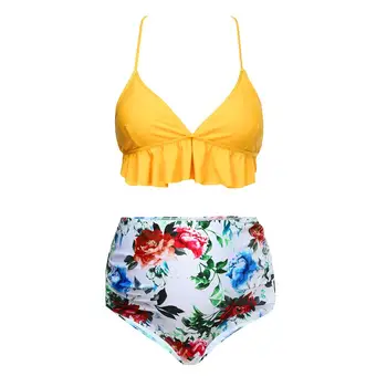 

Maternity Swimsuits Women Floral Print Bikinis Swimsuit Beachwear Pregnant Suit Tie Sexy Split Pattern hamile mayo A1