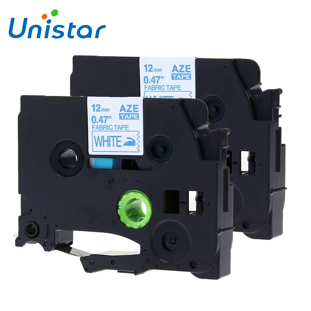 Наклейки на одежду Unistar совместимые с Brother P-touch Tape 12 мм TZe FA3 темно-синие белой ткани