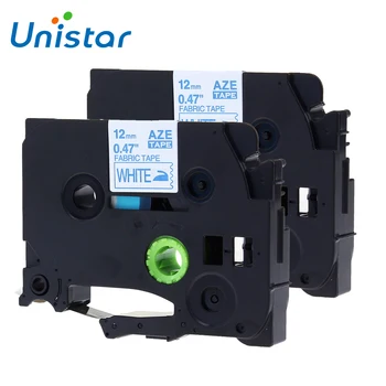 

Unistar TZe-FA3 compatible for Brother P-touch Tape 12mm TZe FA3 Navy Blue on White Fabric Iron-on Labels Label Ribbons
