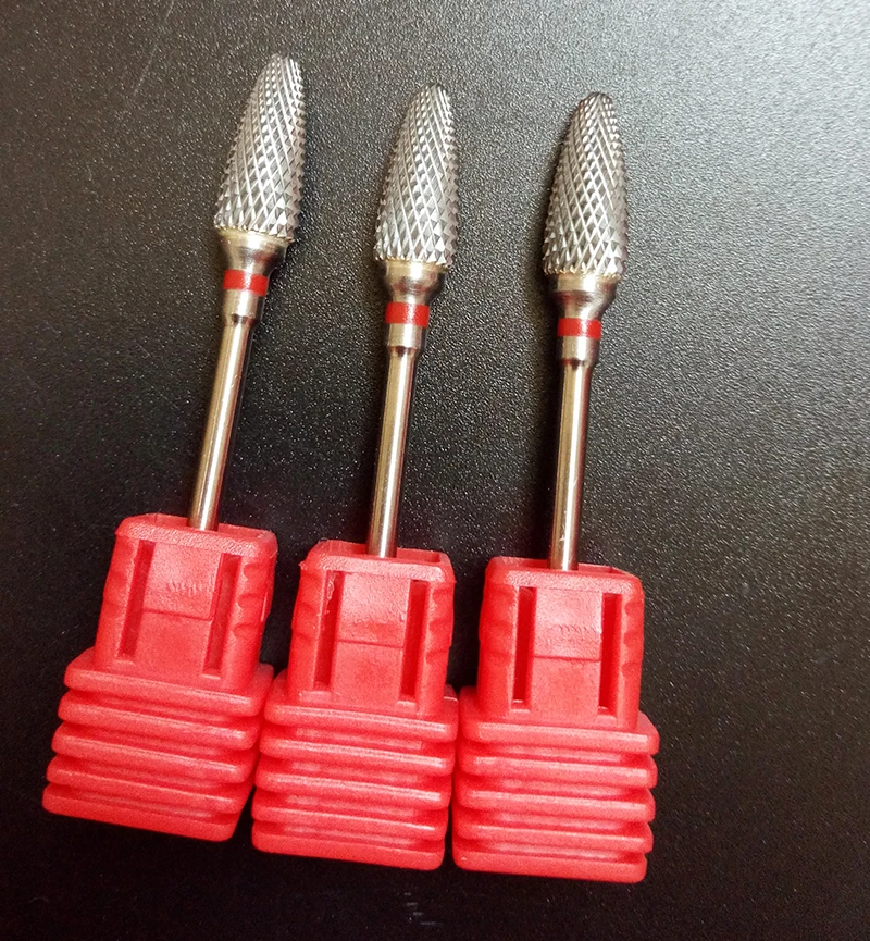 Arquivo de Unha Professional Carbide Profissional Carboneto Unha Broca Bit Fino Topo Elétrica Buffer 602001 Vermelho 10 Pieces3 - 32 6 Beleza e saúde