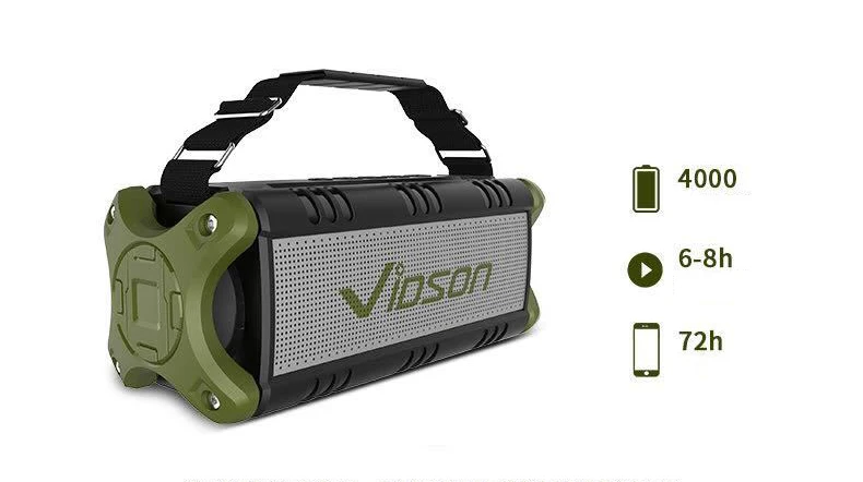 Vidson D8, уличные Bluetooth колонки, беспроводные 40 Вт, высокомощный сабвуфер, 360 объемный звук, 4000 мАч, для зарядки мобильного телефона