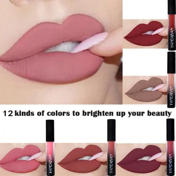 

Matte Lipstick Long-lasting Lip Tint Makeup Cosmetic Waterproof Women Sexy Velvet Lip Gloss Lipsticks Beauty Makeup 12Colors