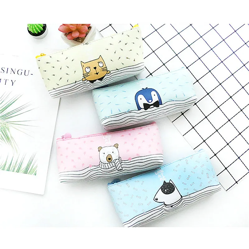 

New 1 pcs Penguin Pencil Case Quality School Supplies Stationery Gift Pencilcase School Cute Pencil Box School Tools