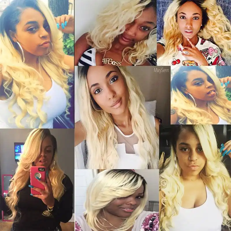 Carina T1b 613 Ombre Blonde Hair Bundle 1pcs 8inch 30inch Dark