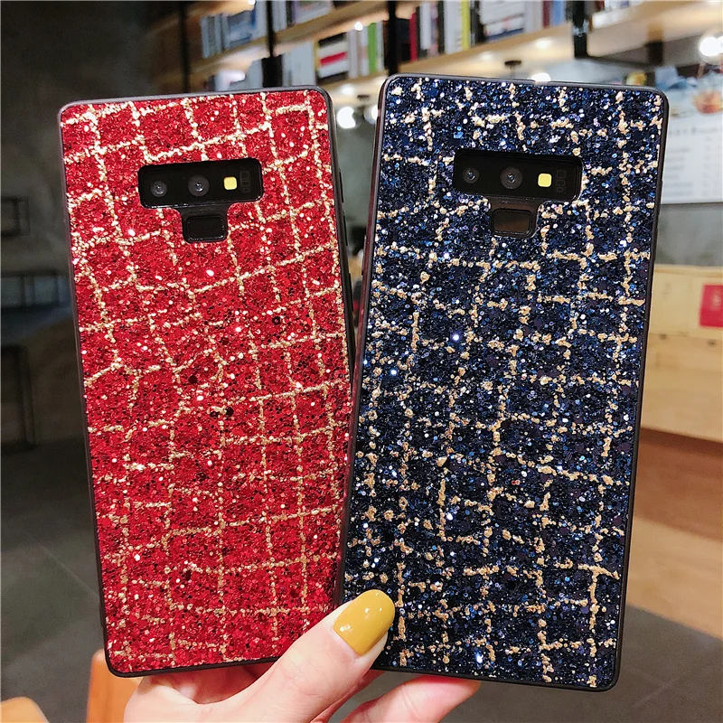 

Fashion Diamond Cover For Samsung Galaxy S8 S9 plus Note 8 9 A3 A5 A7 A6 A8 A9 J4 J6 J5 J7 Case Cute Glitter Bling Hard Coque